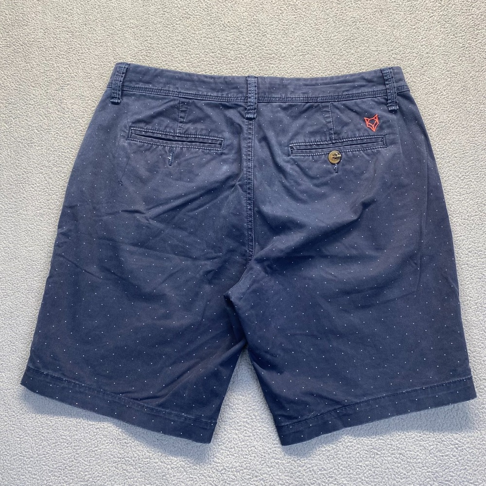 PRINCE & FOX Blue Slim Classic Chino Shorts Zip Fly Pockets Mens Size 31 - Picture 2 of 16